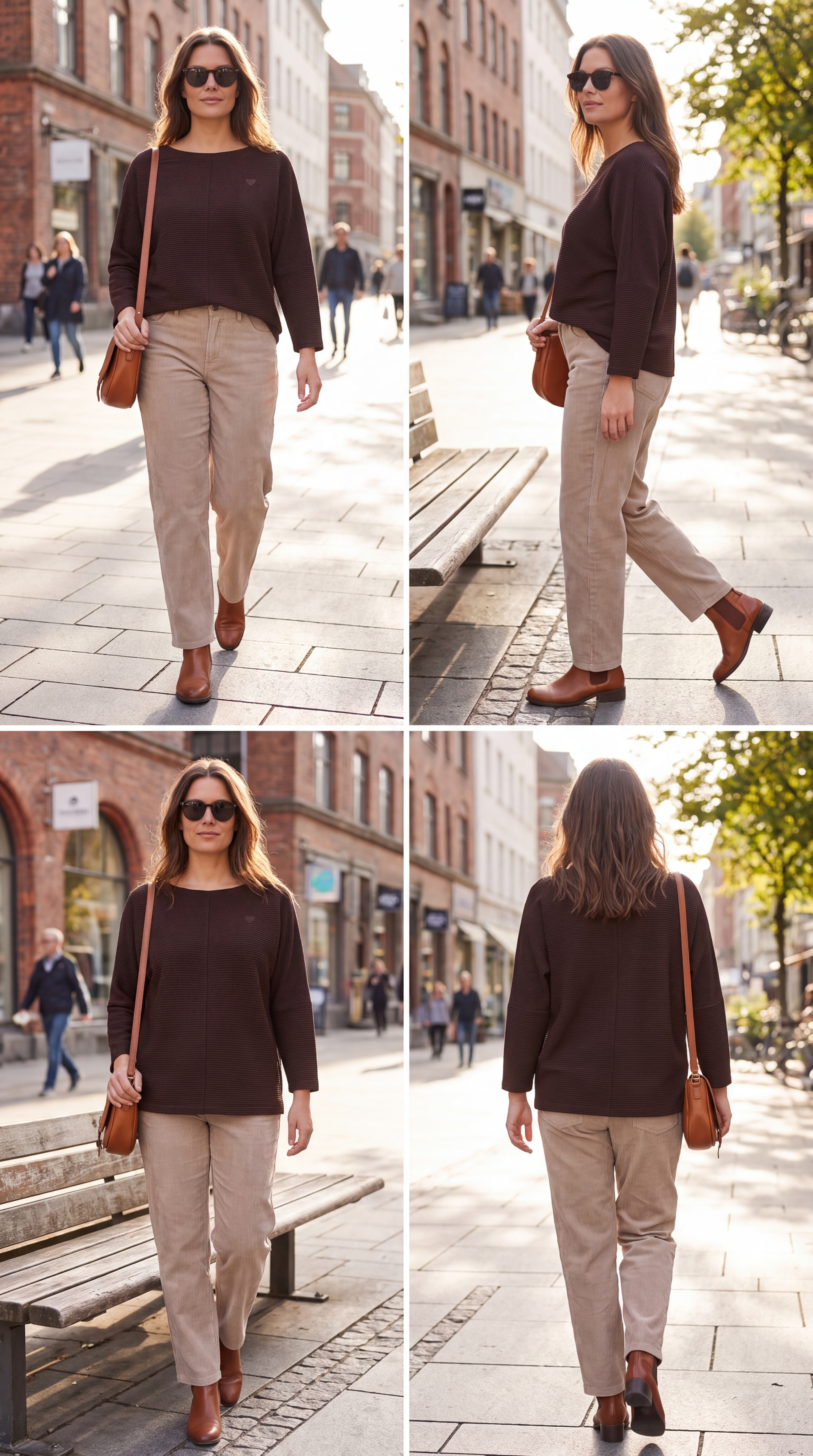 Dámske štruktúrované tričko BROADWAY NYC FASHION CHOCOLATE PLUM s.WEAR 10